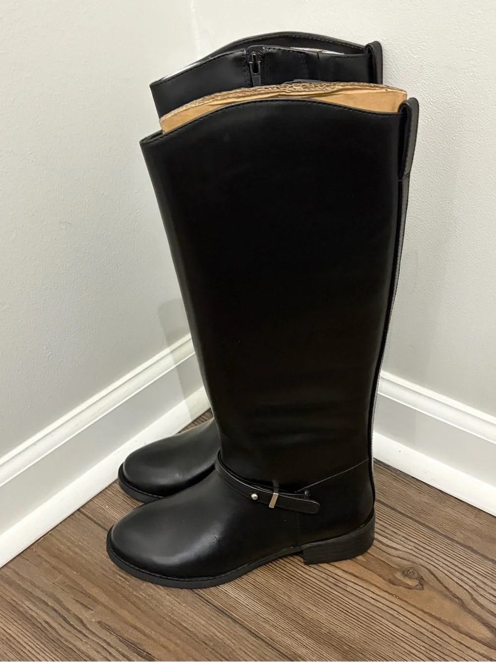 Women's Black Over-the-Knee Zip Riding Boots